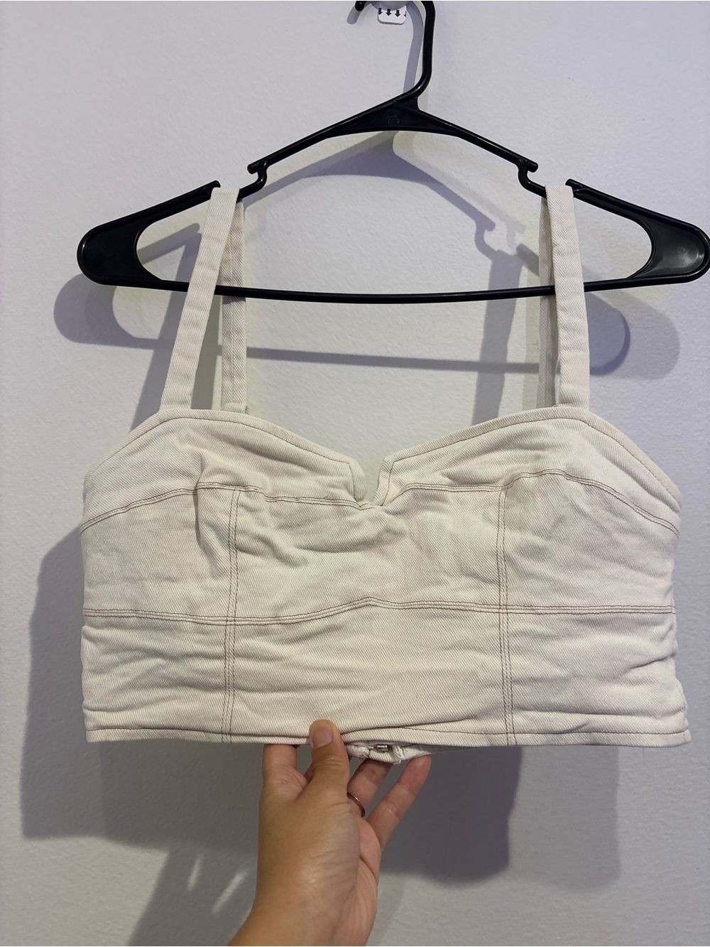 NICHOLAS Size 4 Cream Denim Top